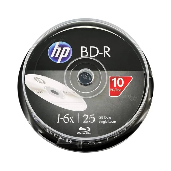 HP Blu-Ray BD-R 6X 25GB 10Lu Cake Box - BRE00071-3 - 1