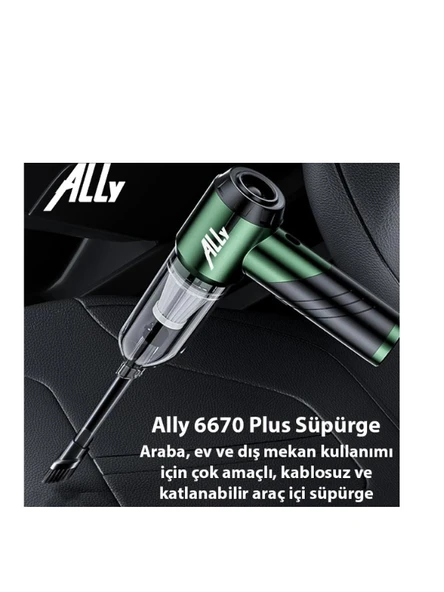 16000pa Güçlü Portatif 3 Kademeli Tasinabilir Vakumlu Kablosuz Üflemeli Mini Araç Süpürgesi - 2