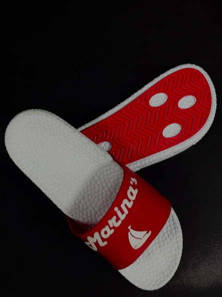 Faylon Taban Terlik Kırmızı Beyaz 38 Numara