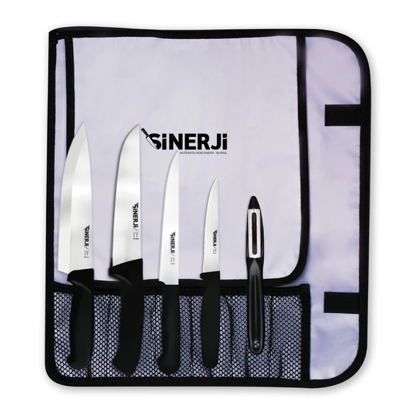 Silver Gastronomi Rulo Çantalı Bıçak Seti 5+1 ürün görseli