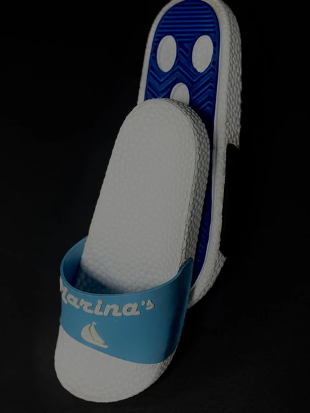 Faylon Taban Terlik Bebek Mavisi Beyaz 37 Numara - 2