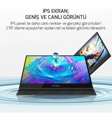 Ezcool Lıte E15 4ms 60HZ 15,6" Fhd IPS Taşınabilir Monitör - 5