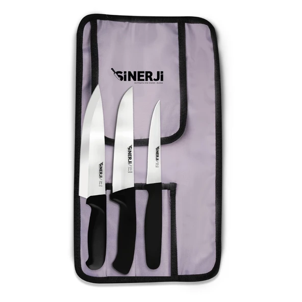 Silver Gastronomi Rulo Çantalı Bıçak Seti 3+1 ürün görseli