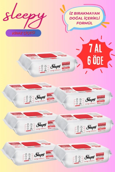 Sleepy Easy Clean Kiraz Çiçeği Yüzey Temizlik Havlusu, 100 Yaprak 7 Al 6 Öde ürün görseli