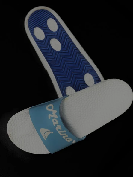 Faylon Taban Terlik Bebek Mavisi Beyaz 37 Numara