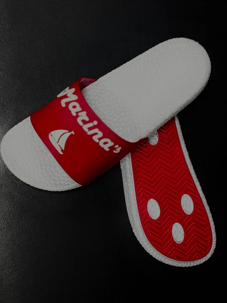 Faylon Taban Terlik Kırmızı Beyaz 40 Numara - 2