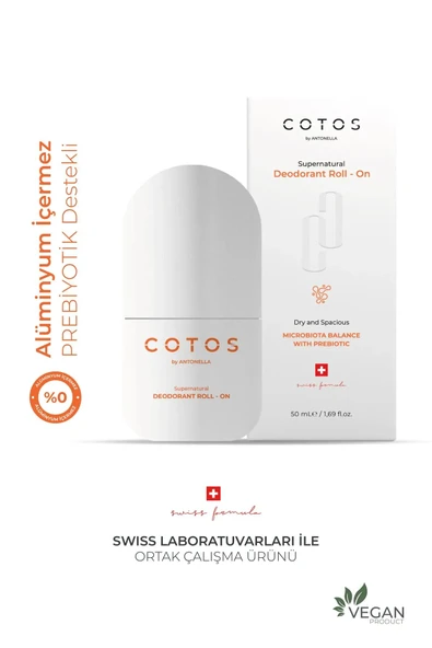 Cotos Microbiota Balance With Prebiotic Deodorant RollOn (Anti̇perspi̇rantPrebi̇yoti̇k DestekDoğal RollOn) - 1
