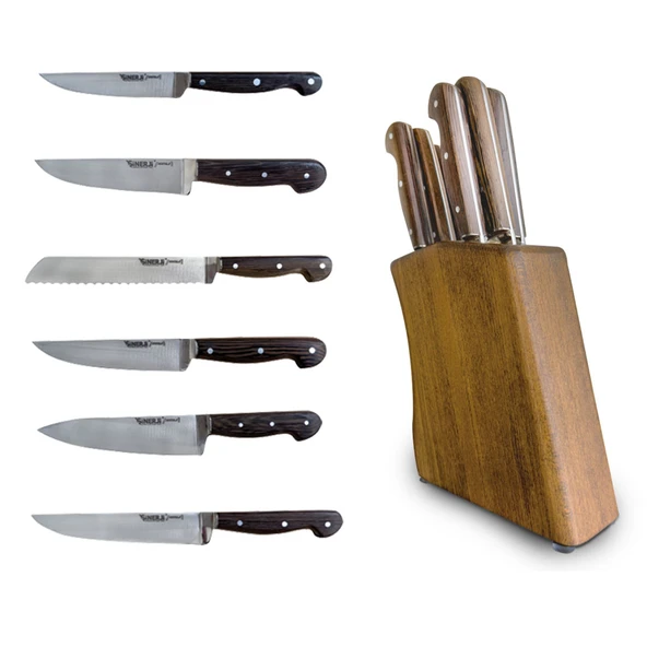 Wooden Nostalji Bloklu Bıçak Seti 6+1 ürün görseli
