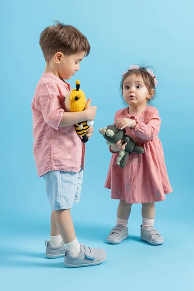 Smart Walker Casual Süper Mat Havalı Gri Barefoot Çocuk Ayakkabı - Resim 4