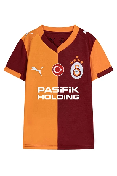 Galatasaray Orijinal Lisanslı 2025/26 Sarı Kırmızı Taraftar Çocuk Forma + Şal Kaşkol Set Aslan Baskılı Hediyelik Ahşap Kutulu - 2