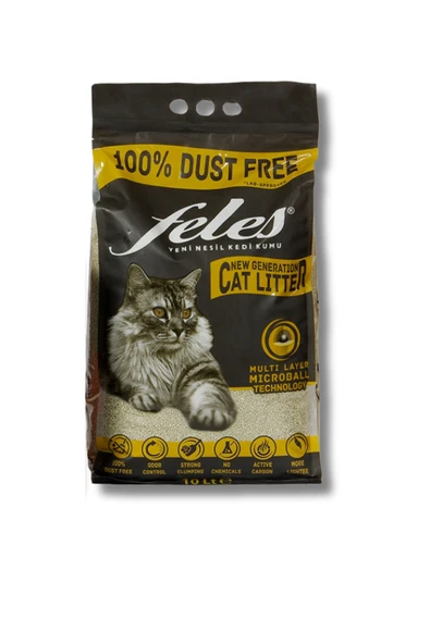 Feles Kedi Kumu 10L Aktif Karbonlu %100 Tozsuz x 2 Adet - Resim 2
