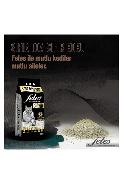 Feles Kedi Kumu 10L Aktif Karbonlu %100 Tozsuz x 2 Adet - Resim 3