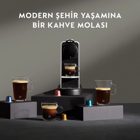Nespresso C140 Citiz Kapsüllü Kahve Makinesi Platinium Titan - Resim 8