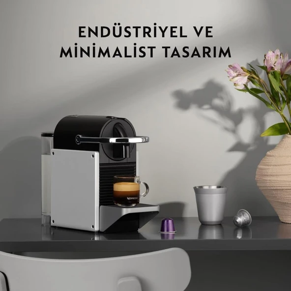 Nespresso D62 Pixie Kapsüllü Kahve Makinesi Gümüş - 6