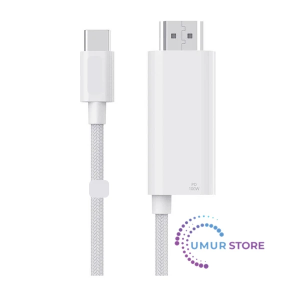 Type-C To HDMI (4K@60Hz) Kablo Wiwu WI-PS001 Pd Şarj ve Projeksiyon Kablosu 1.8m - 1