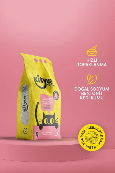 Kityus Bebek Pudrası Kokulu Kedi Kumu 10Litre (10kg) ürün görseli