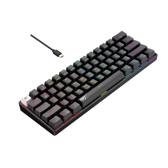 Havit Gamenote KB903L %60 Mekanik Blended Aydınlatma Oyuncu Klavyesi - 61 Tuş - Siyah - 3