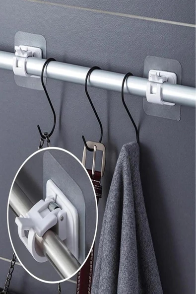 2 Adet Yaylı Boru Tutucu ve Kablo Düzenleyici Halka Kendinden Yapışkanlı Askı Tutucu Yaylı Kanca ürün görseli