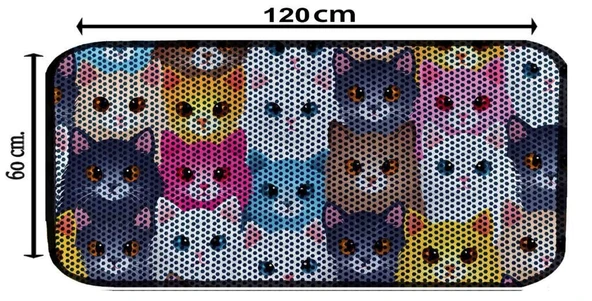 Aktunç Elekli Tuvalet Desenli Önü Kedi Kumu Paspası 60X120 cm DESEN 10 - Resim 4