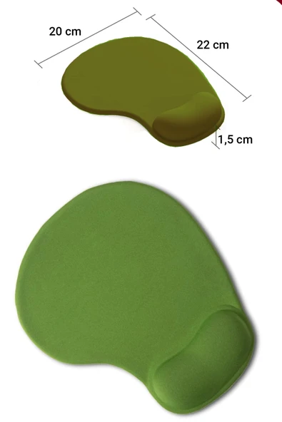 SonicTouch Bilek Destekli Yeşil Damla Tipi Pürüzsüz Yüzey Dikişsiz Gamer Oyuncu Mouse Pad 20x22cm ürün görseli