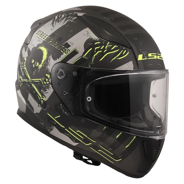 LS2 RAPID 2 PIRATES TITANIUM KASK - Resim 4