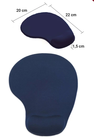 SonicTouch Bilek Destekli Lacivert Damla Tipi Pürüzsüz Yüzey Dikişsiz Gamer Oyuncu Mouse Pad 20x22cm ürün görseli
