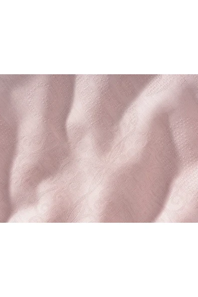 Jakarlı Saten Çift Kişilik Nevresim Takımı Jana Pudra - Resim 3