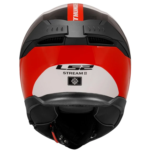 LS2 STREAM 2 THUNDERBIZ SİYAH-KIRMIZI KASK - Resim 4