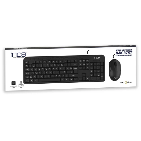 Inca IMK-375T Kablolu Q Klavye Mouse Set - 8