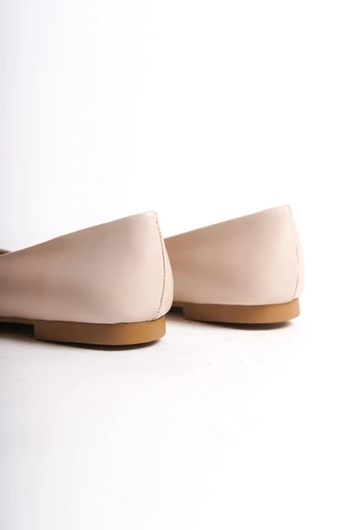 JET-KAYLEE Bağcıksız Ortopedik Rahat Taban Toka Detaylı Kadın Babet Ayakkabı  CKT - Krem - Resim 5