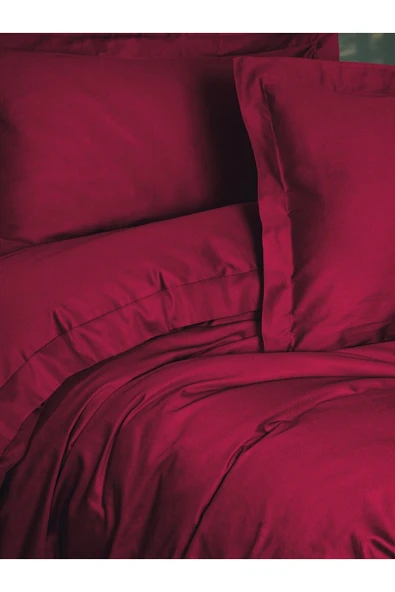 Elegant Saten Tek Kişilik Nevresim Takımı Bordo - 2