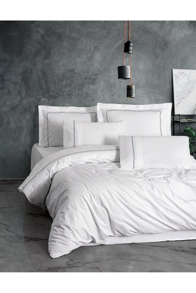 Classic Çift Kişilik Nevresim Takımı Josina Beyaz ürün görseli