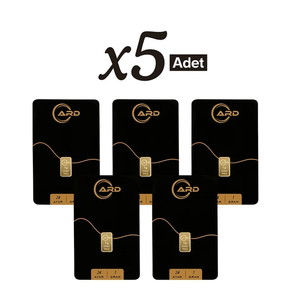 Ard 5 Adet 1 Gr 24 Ayar Külçe Altın - Resim 1