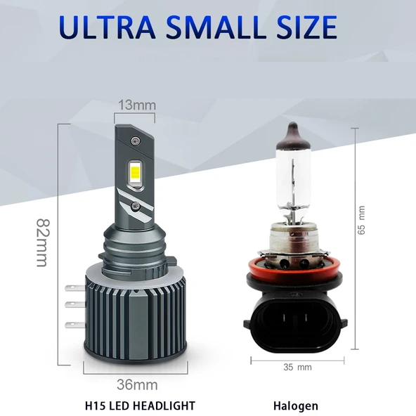 Led far ampulü H15 3570 chip 100W 20.000LM Canbus 9-32V / LAAM560-2 - 3
