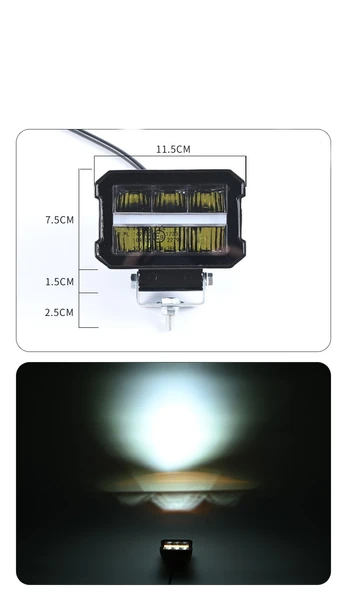 Space Offroad sis lambası 11,5 x 8 x 9cm beyaz-amber gündüz ledli  28w 12-80v adet/ LASS352 - Resim 2