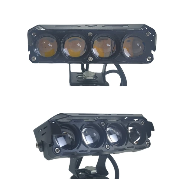 Space Offroad sis lambası 12.6 x 5 x 3.5 cm sarı beyaz - mavi gündüz ledli çakarlı 12-60v set  LASS370 - Resim 2
