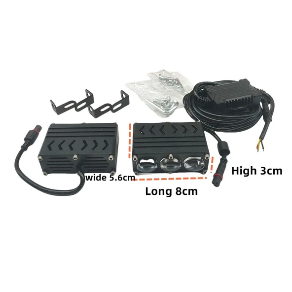 Offroad sis lambası 7.2 x 5.6 x 3cm 2 led beyaz 45w sarı 45w 12-80v /  LASS397 - Resim 2