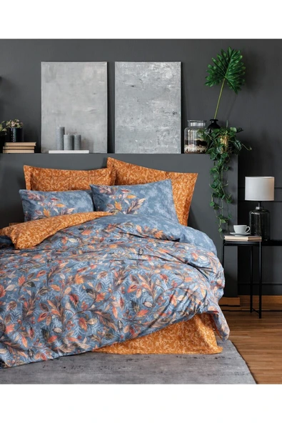 Modeline Ranforce Çift Kişilik Nevresim Takımı Alekra Hardal ürün görseli