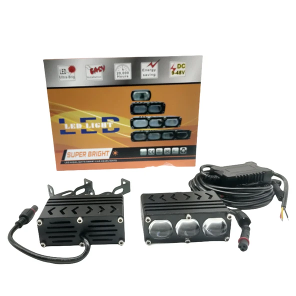 Offroad sis lambası 3 led beyaz 55w sarı 55w 12-80v /  LASS398 - Resim 3