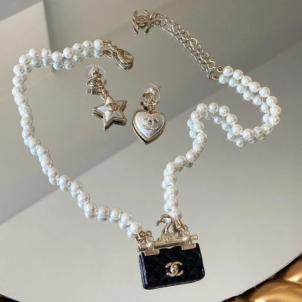 İncili Vintage Gold Çelik Set - Resim 2