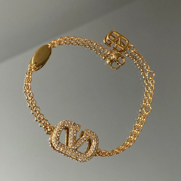 Zirkon Taşlı Gold Şık Çelik Bileklik ürün görseli 1