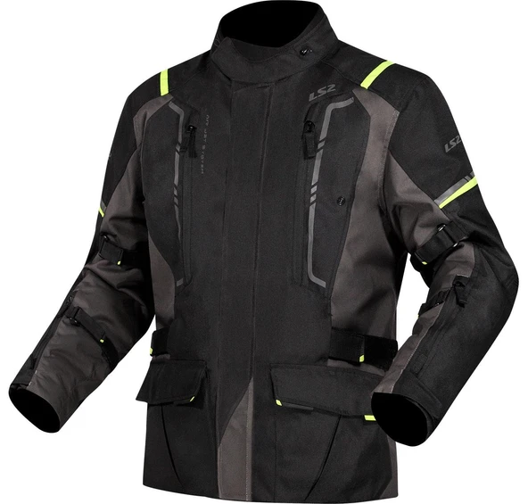 LS2 NARVIK MONT GRİ-SİYAH-NEON SARI ürün görseli 1