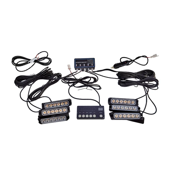 7 fonksiyonlu çakar lamba 12-30v 6 led 6 adet sarı*sarı set / LAPA550-1 ürün görseli 1