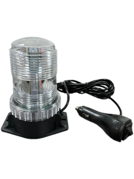 7 fonksiyonlu tepe lambası çakarlı mıknatıslı dikey model 12-30v kırmızı-mavi / LAIK537-1 ürün görseli 1