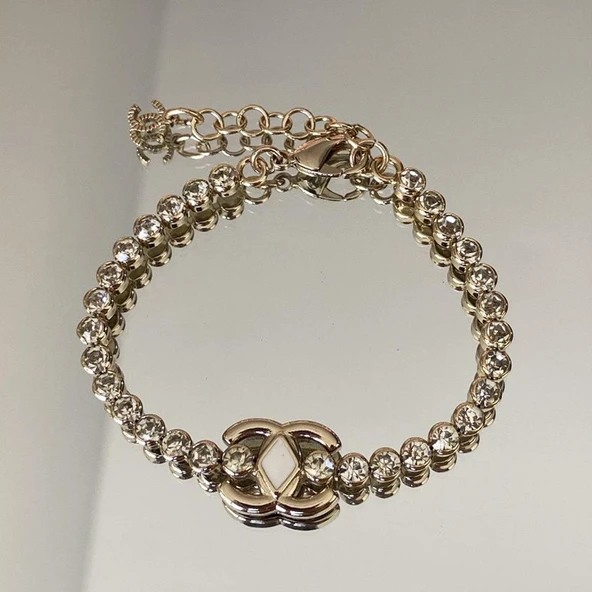 Zirkon Taşlı Gold Çelik Set - Resim 3