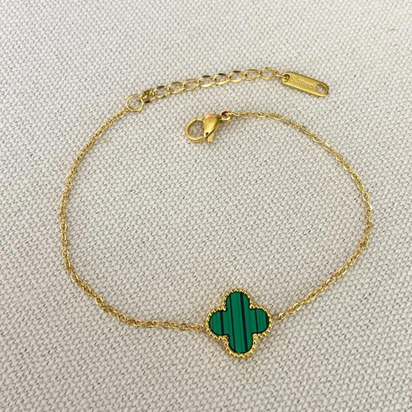 Yonca Gold Kolye 3'lü Bileklik Set - Resim 2