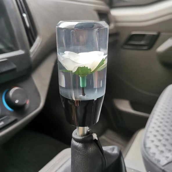 Vites topuzu beyaz çiçek görünümlü 10 cm / ICVI217 ürün görseli 1