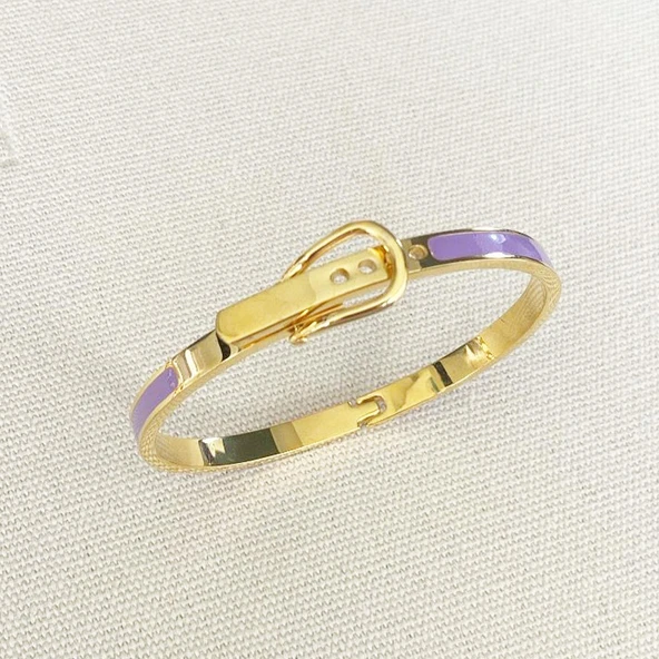 Mineli Rose Gold İkili Çelik Kelepçe - Resim 5