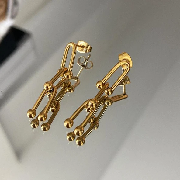 Trend Bileklik Küpe Çelik Set - Resim 5