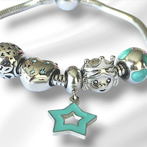 Princess Stars Charm Çelik Bileklik - Resim 3